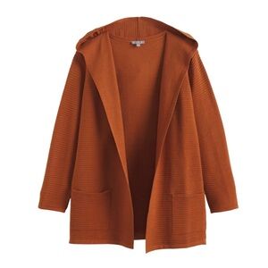 Cozy Orange Hooded Cardigan